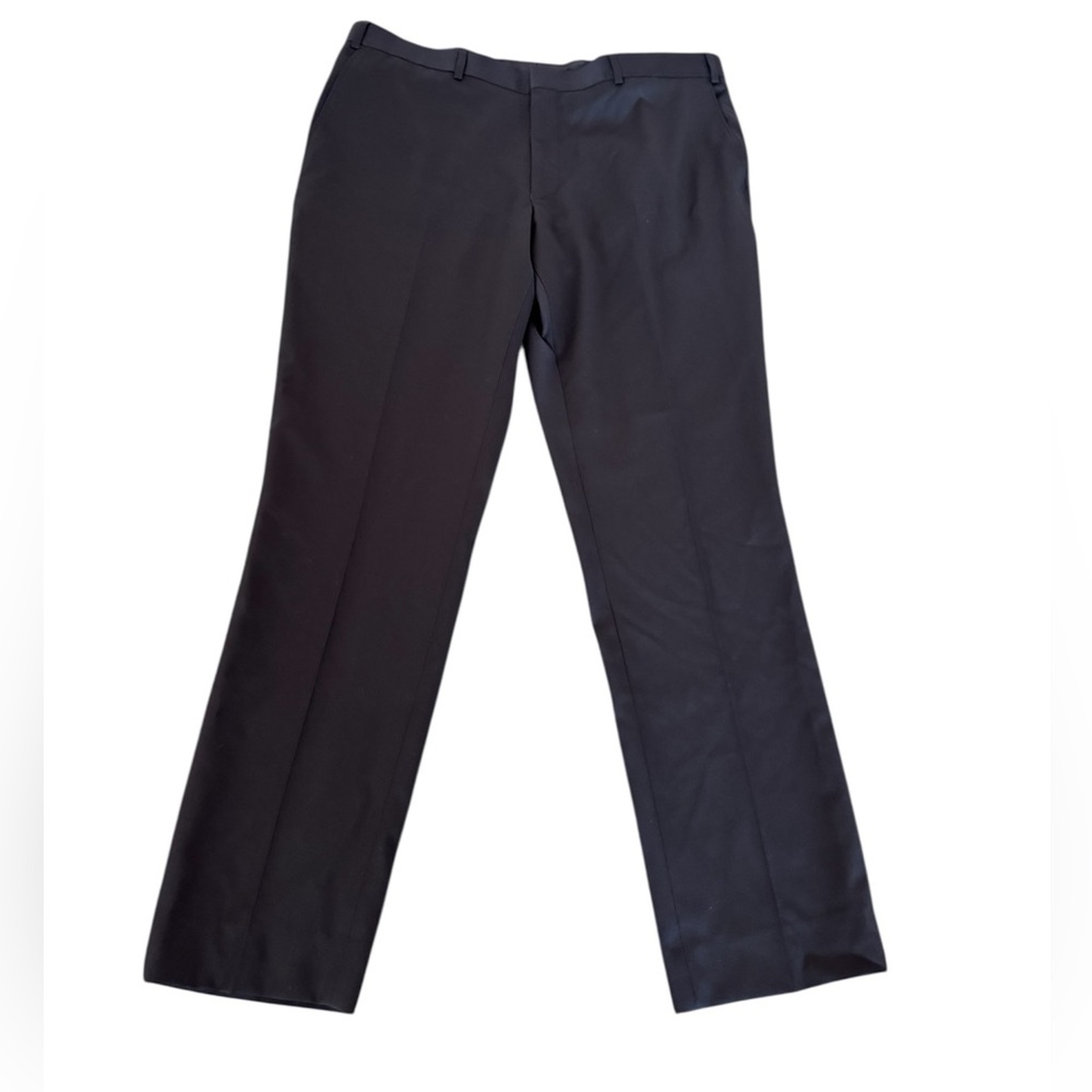 Ted Baker‎ Men's Black Dress Pants SZ 38R Flat Front Wool Slim Fit Trouser